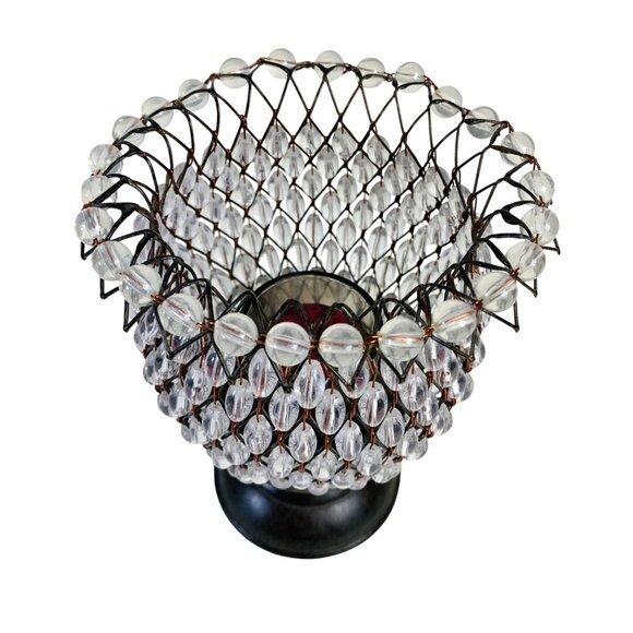 Home Interiors Beaded Wire Candle Holder Pedestal Base Glass Beads Home Decor - Picture 2 of 11